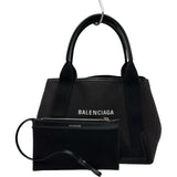 バレンシアガ BALENCIAGA ネイビーカバスS 339933 ブラック キャンバス/レザー レディース ハンドバッグ