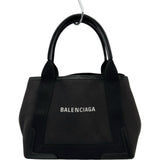 バレンシアガ BALENCIAGA ネイビーカバスS 339933 ブラック キャンバス/レザー レディース ハンドバッグ
