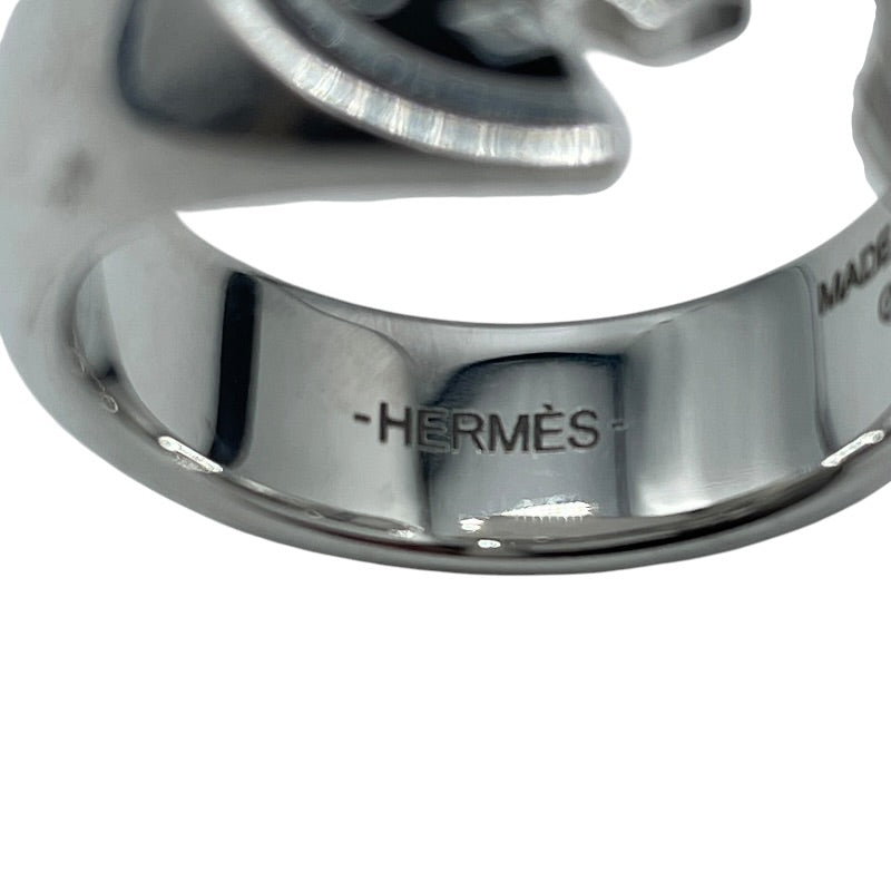 エルメス HERMES カルーゼルリング シルバー×ブラック メタル