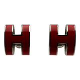 エルメス HERMES ポップH ピアス ローズエクストリーム/シルバー エナメル/メタル アクセサリー