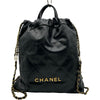 シャネル CHANEL CHANEL22 バックパック AS3313 ブラック ゴールド金具 シャイニーカーフ レディース リュック・デイパック