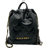 シャネル CHANEL CHANEL22 バックパック AS3313 ブラック ゴールド金具 シャイニーカーフ レディース リュック・デイパック