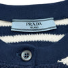 プラダ PRADA コットンブークレボーダーカーディガン P25N49 ネイビー コットン レディース カーディガン