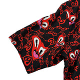 グッチ GUCCI ×Hattie Stewart GGハート総柄シャツ 782500 ブラック シルク メンズ 半袖シャツ
