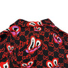 グッチ GUCCI ×Hattie Stewart GGハート総柄シャツ 782500 ブラック シルク メンズ 半袖シャツ