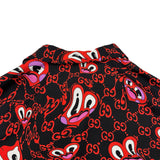 グッチ GUCCI ×Hattie Stewart GGハート総柄シャツ 782500 ブラック シルク メンズ 半袖シャツ