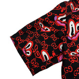 グッチ GUCCI ×Hattie Stewart GGハート総柄シャツ 782500 ブラック シルク メンズ 半袖シャツ