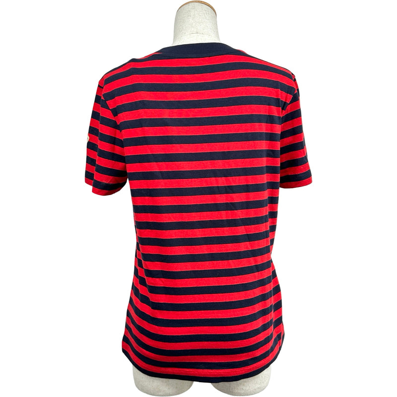 モンクレール MONCLER ロゴワッペンボーダー半袖Tシャツ レッド