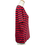 モンクレール MONCLER ロゴワッペンボーダー半袖Tシャツ レッド コットン レディース 半袖Ｔシャツ