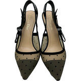 クリスチャン・ディオール Christian Dior JAdior スリングバックドットパンプス ベージュ メッシュ レディース パンプス