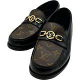 ルイ・ヴィトン LOUIS VUITTON チェスライン モノグラムローファー FA0233 ブラック レザー レディース ローファー