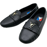 ルイ・ヴィトン LOUIS VUITTON LV金具レザーローファー ND0254 ブラック レザー レディース ローファー