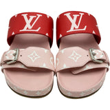 ルイ・ヴィトン LOUIS VUITTON ボンディアライン モノグラムサンダル CL0119 ピンク レザー レディース サンダル