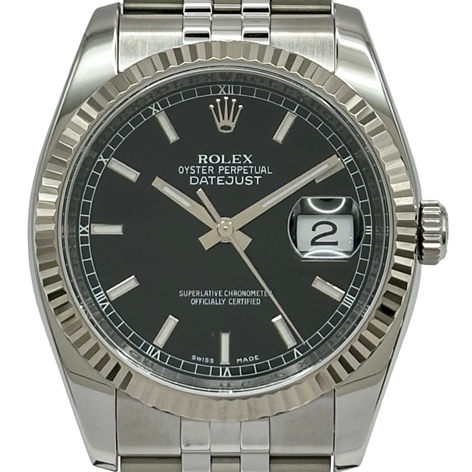 ロレックス ROLEX デイトジャスト36 116234 ブラック ホワイトゴールド
