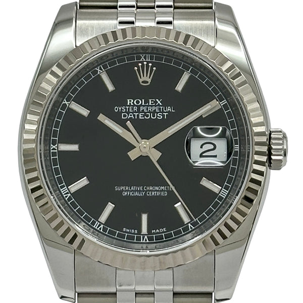 ロレックス ROLEX デイトジャスト36 116234 ブラック ホワイトゴールド