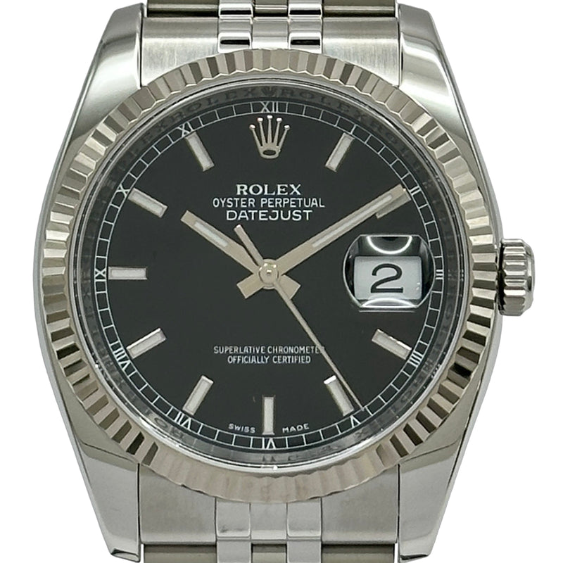 ロレックス ROLEX デイトジャスト36 116234 ブラック ホワイトゴールド