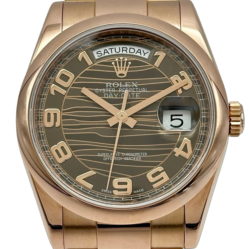 ロレックス ROLEX デイデイト36 118205 ウェーブ ピンクゴールド 自動