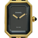 シャネル CHANEL プルミエール L H0001 ブラック ゴールドメッキ クオーツ レディース 腕時計