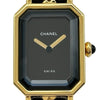 シャネル CHANEL プルミエール M H0001 ブラック ゴールドメッキ クオーツ レディース 腕時計