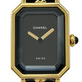 シャネル CHANEL プルミエール M H0001 ブラック ゴールドメッキ クオーツ レディース 腕時計