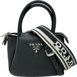 プラダ PRADA リエゾンミニハンドバッグ 1BA362 ブラック レザー レディース ハンドバッグ