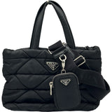 プラダ PRADA ミディアムパデット Re-Nylon トートバッグ 1BG436 ブラック ナイロン レディース ショルダーバッグ