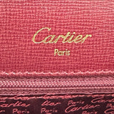 カルティエ Cartier マストライン ハンドバッグ ボルドー レザー レディース ハンドバッグ