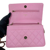 シャネル CHANEL マトラッセチェーンウォレット AP0250 ピンク/ゴールド金具 キャビアスキン レディース ショルダーバッグ