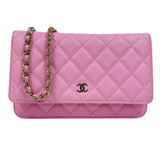 シャネル CHANEL マトラッセチェーンウォレット AP0250 ピンク/ゴールド金具 キャビアスキン レディース ショルダーバッグ