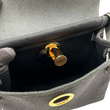 エルメス HERMES エールバッグジップ 20 K刻 ブラック ゴールド金具 トワル/ハンター レディース ショルダーバッグ