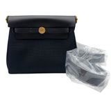 エルメス HERMES エールバッグジップ 20 K刻 ブラック ゴールド金具 トワル/ハンター レディース ショルダーバッグ