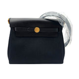 エルメス HERMES エールバッグジップ 20 K刻 ブラック ゴールド金具 トワル/ハンター レディース ショルダーバッグ