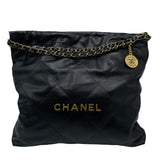シャネル CHANEL CHANEL22 スモールハンドバッグ AS3260 ブラック×ゴールド金具 シャイニーカーフ レディース ハンドバッグ
