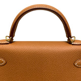 エルメス HERMES ミニケリー2 K刻 ゴールド ゴールド金具 エプソン レディース ハンドバッグ