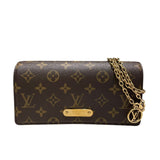 ルイ・ヴィトン LOUIS VUITTON ウォレット オン チェーン･リリー M82509 ブラウン PVC レディース ショルダーバッグ