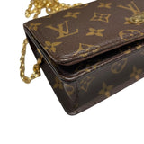 ルイ・ヴィトン LOUIS VUITTON ウォレット オン チェーン･リリー M82509 ブラウン PVC レディース ショルダーバッグ
