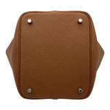 エルメス HERMES ピコタンロックMM W刻 ゴールド シルバー金具 トリヨン レディース ハンドバッグ