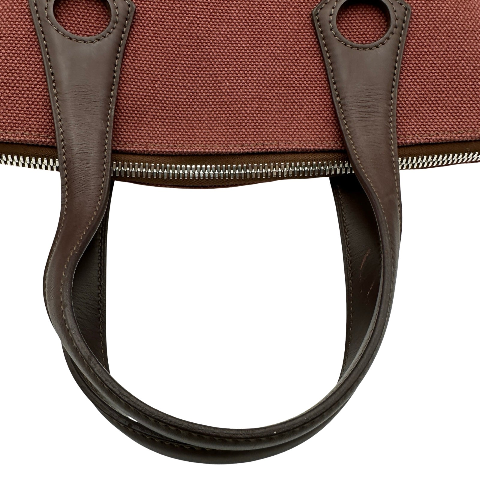 【HERMES】エルメス　サックイブー　 キャンバス ハンドバッグ　ベージュ エルメス HERMES サックイブーMM □J刻印 ルージュアッシュ/エベンヌ
