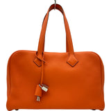 エルメス HERMES ヴィクトリア2 35 T刻印 オレンジポピー シルバー金具 トリヨン レディース ハンドバッグ