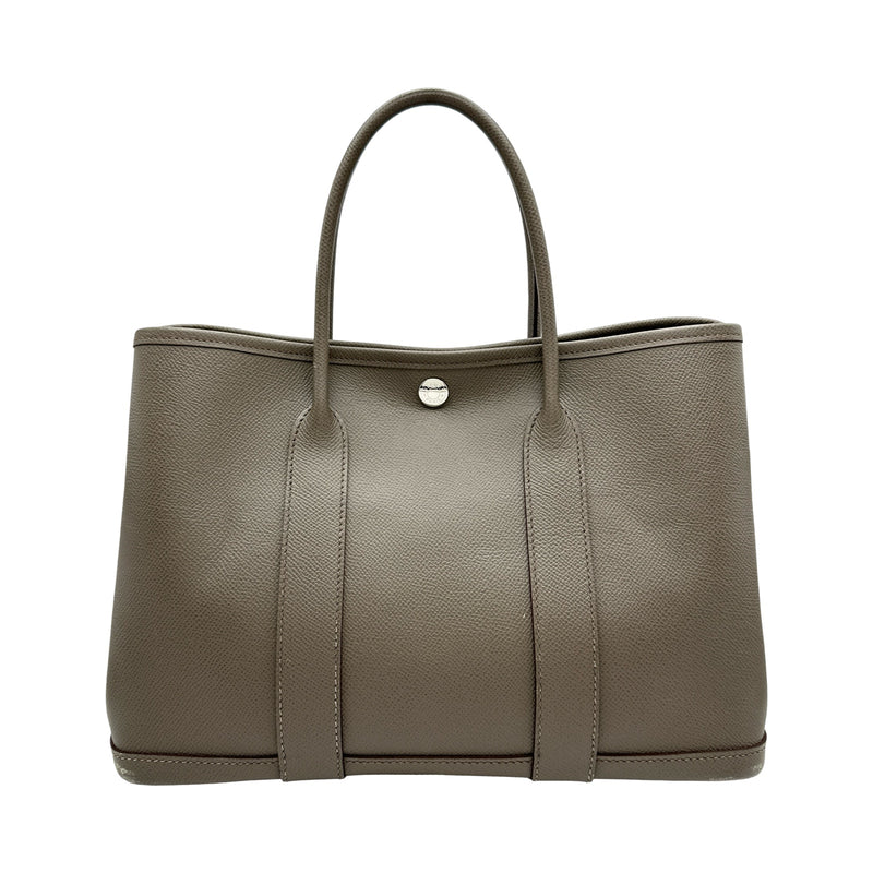 大人気カラー・美品★エルメス ガーデンパーティ TPM エタン ヴォーエプソン エルメス HERMES ガーデンパーティTPM D刻 エタン/シルバー金具