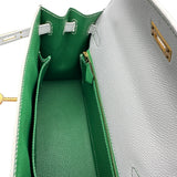 エルメス HERMES ケリー25 外縫い パーソナルオーダー Y刻印 パールグレー/ヴェールヴェールティゴ エプソン レディース ハンドバッグ