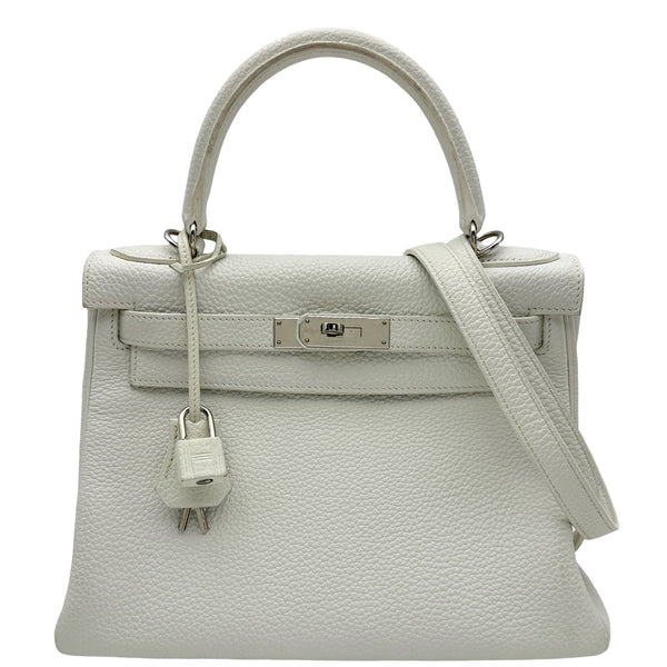 エルメス HERMES ケリー28 内縫い □Q刻印 ホワイト シルバー金具 トゴ