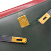 エルメス HERMES ケリー32 外縫い トリコロール □B刻印 ブルーインディゴ/ヴェール/ルージュアッシュ/ゴールド金具 ボックスカーフ レディース ショルダーバッグ