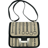 エルメス HERMES コンスタンス3 24 C刻印 ブラック/ホワイト/シルバー金具 デジュネ/トワル レディース ショルダーバッグ