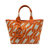 エルメス HERMES スティープル25 W刻印 オレンジ/アイボリー/シルバー金具 トワル レディース トートバッグ