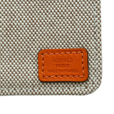 エルメス HERMES スティープル25 W刻印 オレンジ/アイボリー/シルバー金具 トワル レディース トートバッグ