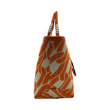 エルメス HERMES スティープル25 W刻印 オレンジ/アイボリー/シルバー金具 トワル レディース トートバッグ
