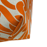 エルメス HERMES スティープル25 W刻印 オレンジ/アイボリー/シルバー金具 トワル レディース トートバッグ
