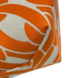 エルメス HERMES スティープル25 W刻印 オレンジ/アイボリー/シルバー金具 トワル レディース トートバッグ