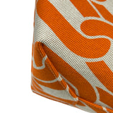 エルメス HERMES スティープル25 W刻印 オレンジ/アイボリー/シルバー金具 トワル レディース トートバッグ